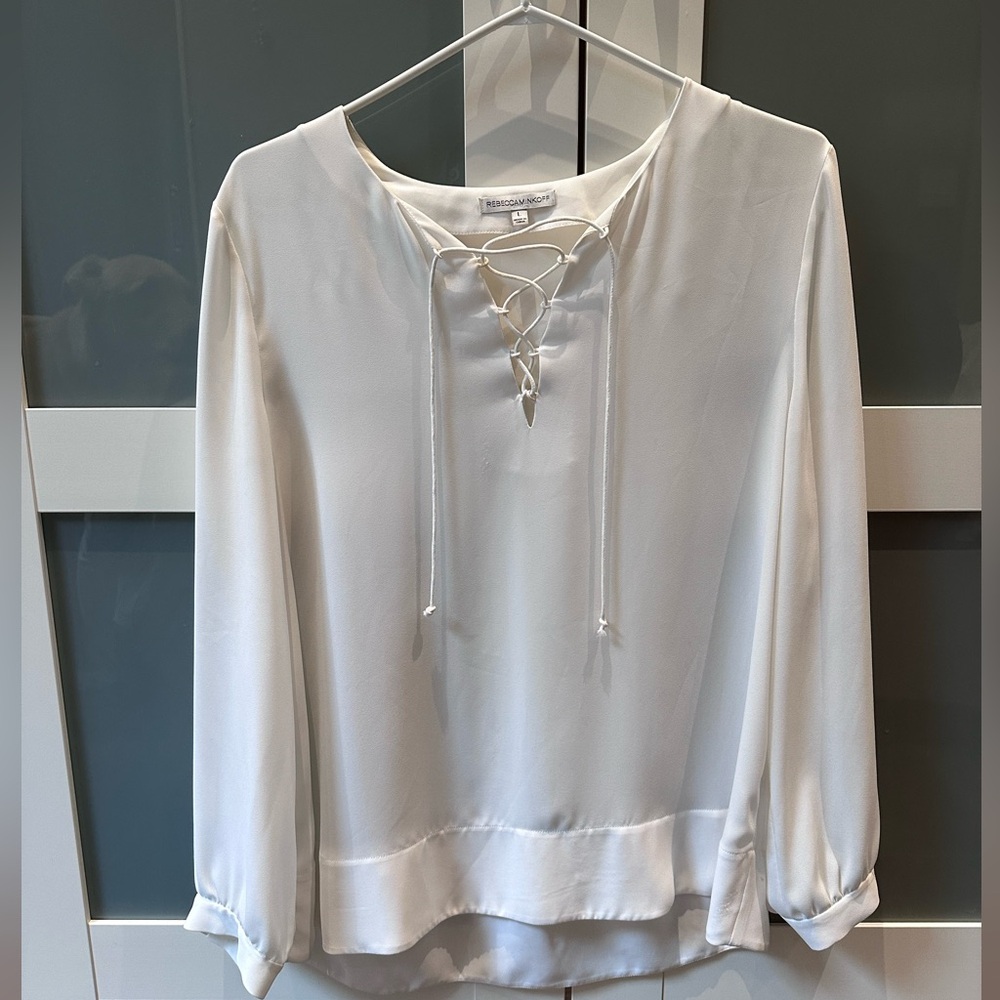 White Rebecca Minkhoff sleeve blouse in L